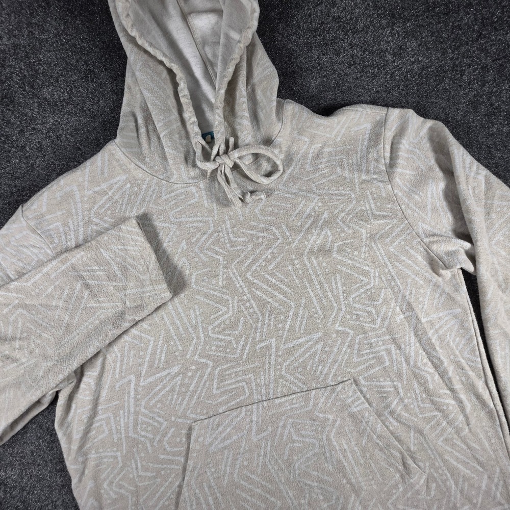 Chubbies Hoodie Mens Large Beige Geometric Pattern Terry Cloth Pullover
